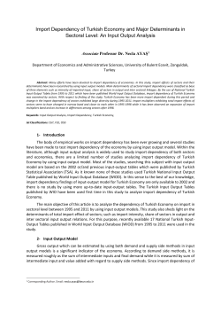 Keywords: Input Output Analysis, Import Dependency, Turkish