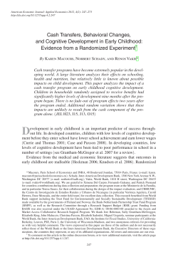 Cash Transfers, Behavioral Changes, and Cognitive Development