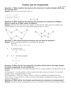 Carbon and its Compounds