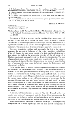 Markov chains, by D. Revuz, North-Holland