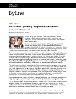 Busk Leaves Open Many Compensability Questions