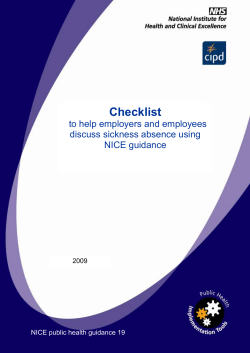 Checklist for managing absence