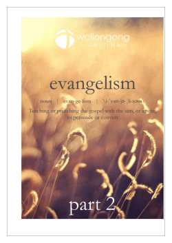 Planning for evangelism - Wollongong Baptist Church