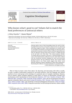 Who knows what`s good to eat? Infants fail to match the food