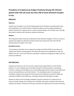 Prevalence of Cryptococcal Antigen Positivity Among HIV infected