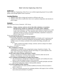 Engineering a Solar Oven