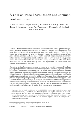 A note on trade liberalization and common pool resources