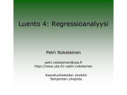 Luento 4: Regressioanalyysi