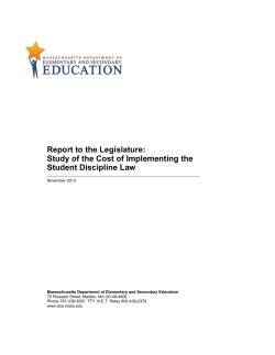 Study of the Cost of Implementing the Student Discipline Law