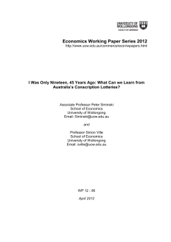 Economics Working Paper Series 2012