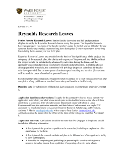 Reynolds Research Leaves
