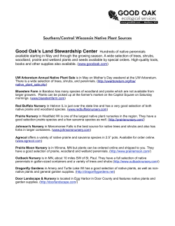 Madison and Southern Wisconsin Native Plant Sources
