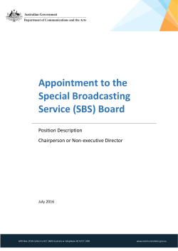 Appointment to the Special Broadcasting Service (SBS) Board&mdash;Non