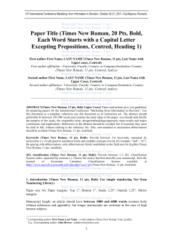 Paper Title (Times New Roman, 20 Pts, Bold, Each Word Starts with
