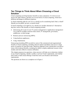 Ten Things to Think About When Choosing a Cloud Solution