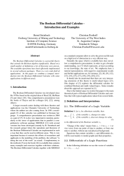 The Boolean Differential Calculus