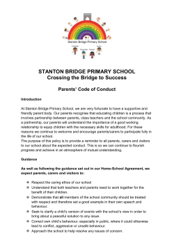 STANTON BRIDGE PRIMARY SCHOOL Crossing the Bridge to