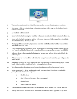 Rules 1. Team rosters must consist of at least four players, but no