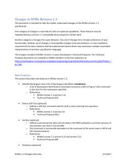 Assessment of changes from NVMe 1.2.1 to NVMe 1.3