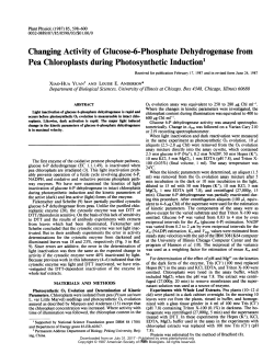 Changing Activity of Glucose-6-Phosphate Dehydrogenase from