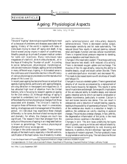 Ageing: Physiological Aspects