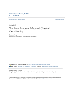 The Mere Exposure Effect and Classical Conditioning