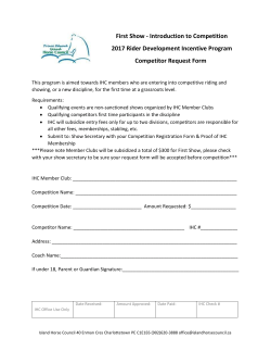 First Show - Introduction to Competition 2017