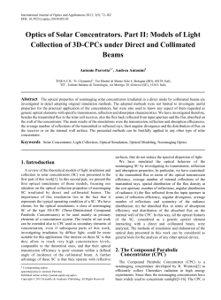 Optics of Solar Concentrators. Part II: Models of Light
