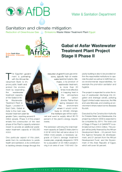 Reduction of Greenhouse Gas Emissions Waste Water Treatment