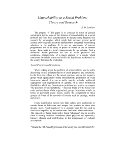 Untouchability as a Social Problem: Theory and