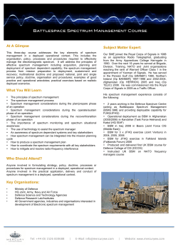 BATTLESPACE SPECTRum MANAGEmENT