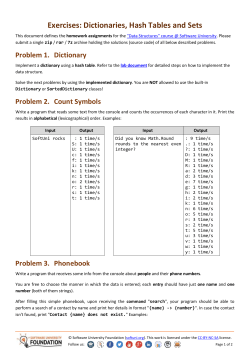 Dictionaries and Hash Tables - Homework