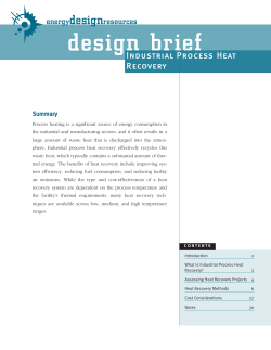 Industrial Process Heat Recovery