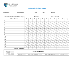 Job Analysis Data Sheet