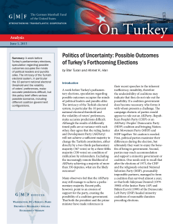 Possible Outcomes of Turkey`s Forthcoming Elections