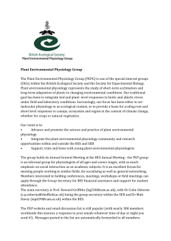 2 nd Annual BES &ndash; PEPG mini symposium 2013