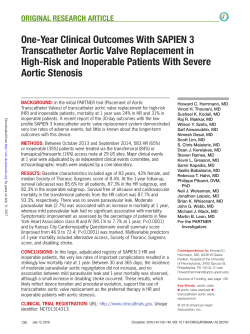 One-Year Clinical Outcomes With SAPIEN 3