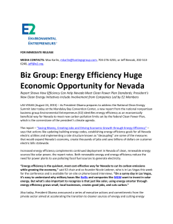 Biz Group: Energy Efficiency Huge Economic Opportunity for Nevada