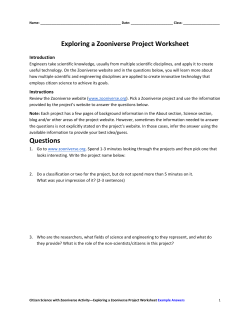 Exploring a Zooniverse Project Worksheet - eGFI