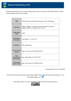 Title Gelled Polymerizable Microemulsions. Part 3 Rheology Author(s)