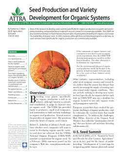 Seed Production and Variety Development for Organic