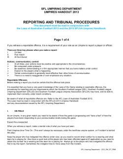 COMMUNICATION (with players and officials)