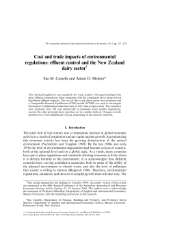 Cost and trade impacts of environmental regulations: e&yen;uent control