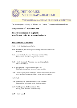 Programme Bioactive compounds in plants