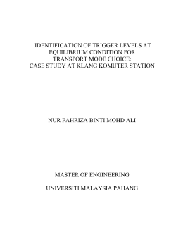 IDENTIFICATION OF TRIGGER LEVELS AT EQUILIBRIUM