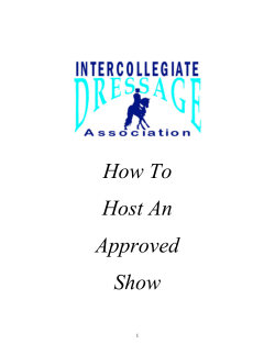 How To Host An Approved Show - Intercollegiate Dressage