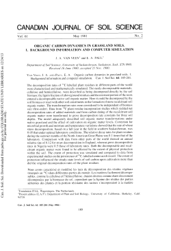 organic carbon dynamics in grassland soils. 1. background