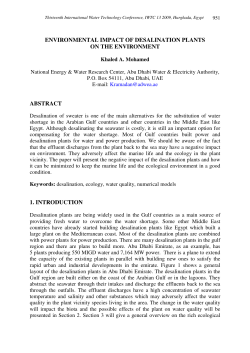 Environmental Impact of Desalination Plants on the