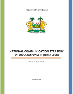 National Communication Strategy for Ebola response in Sierra Leone