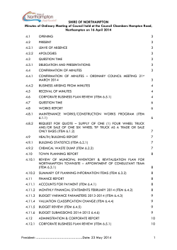 16 April 2014 - Shire of Northampton